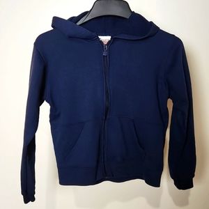 Champion Vintage Blue Long Sleeve Short Waist Zip up Hoodie Jacket Size-S